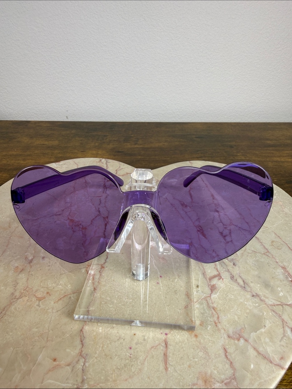 Purple Heart-Shaped Women's Sunglasses